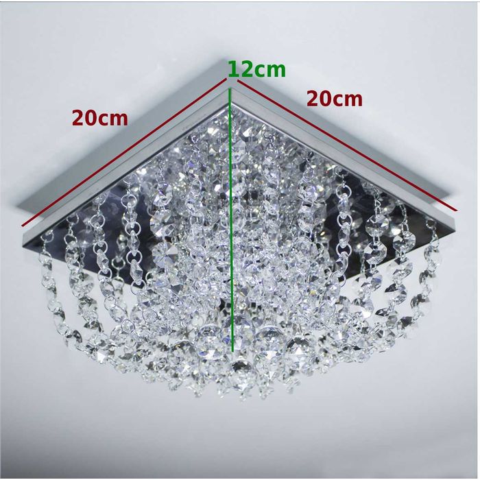 Lustre De Cristal K9 Legítimo Quadrado 20x20cm PLF-4530 St4530