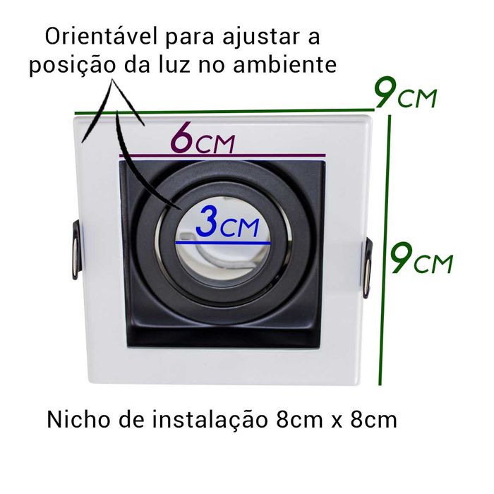 Spot Recuado Embutir Conecta Branco com Preto Gu10 Mr11 Ns7351P Bella St609