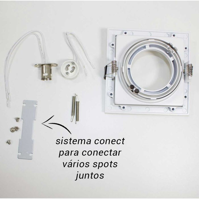 Spot Recuado Embutir Conecta Branco Gu10 Ar70 Ns7701B Bella St872