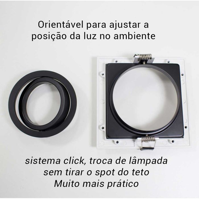 Spot Recuado Embutir Conecta Branco com Preto Gu10 Ar70 Ns7701P Bella St872