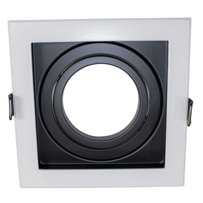 Spot Recuado Embutir Conecta Branco com Preto Gu10 Ar70 Ns7701P Bella St872