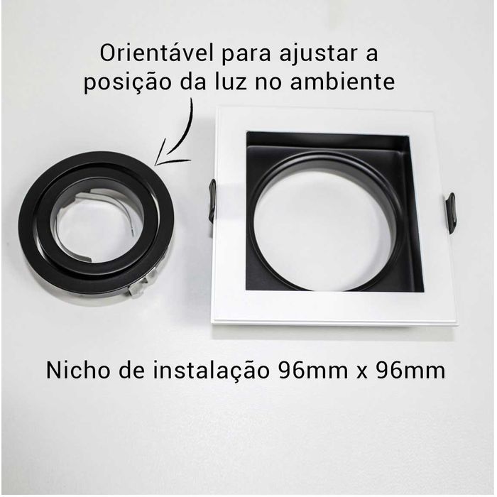 Spot Recuado Embutir Conecta Branco com Preto Gu10 Mr16 Ns7001P Bella St709