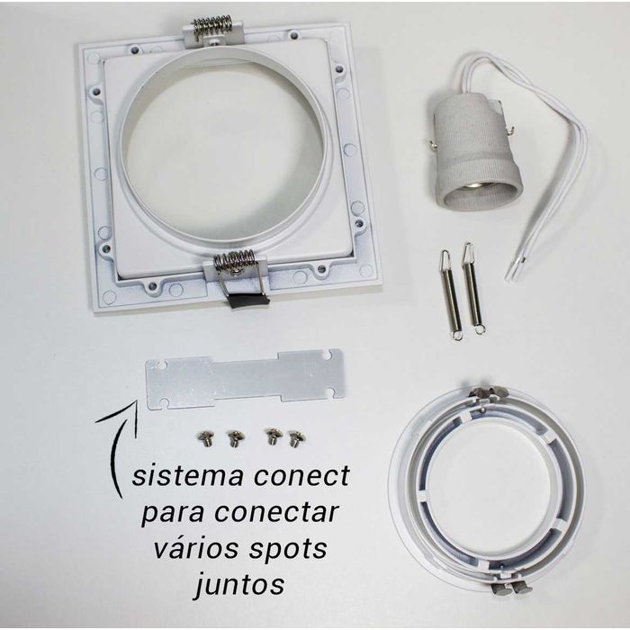 Spot Recuado Embutir Bella Conecta Branco Par20 E27 Ns7201B St712