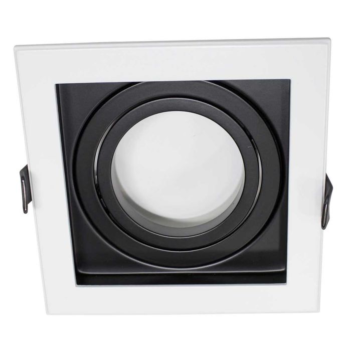 Spot Recuado Embutir Bella Conecta Branco com Preto Par20 E27 Ns7201P St712