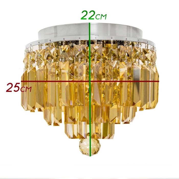 Plafon Kri Cristal K9 Âmbar Bella HU1100A 4g9 25cm St868