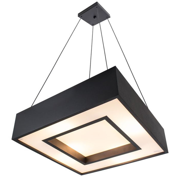 Lustre Pendente Quadrado 45x45cm para 4 lâmpadas E27 St4541/45-Preto