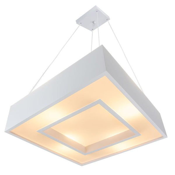 Lustre Pendente Quadrado 45x45cm para 4 lâmpadas E27 St4541/45-Branco