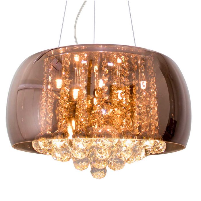 Pendente Cristal Bella Soho Cobre 40cm Pd002CO St586