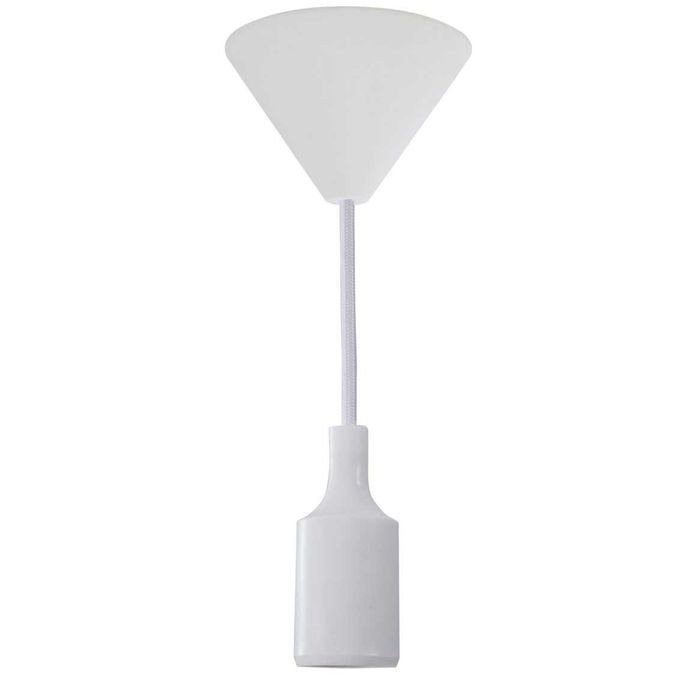 Pendente soquete em silicone E27-Branco ST507