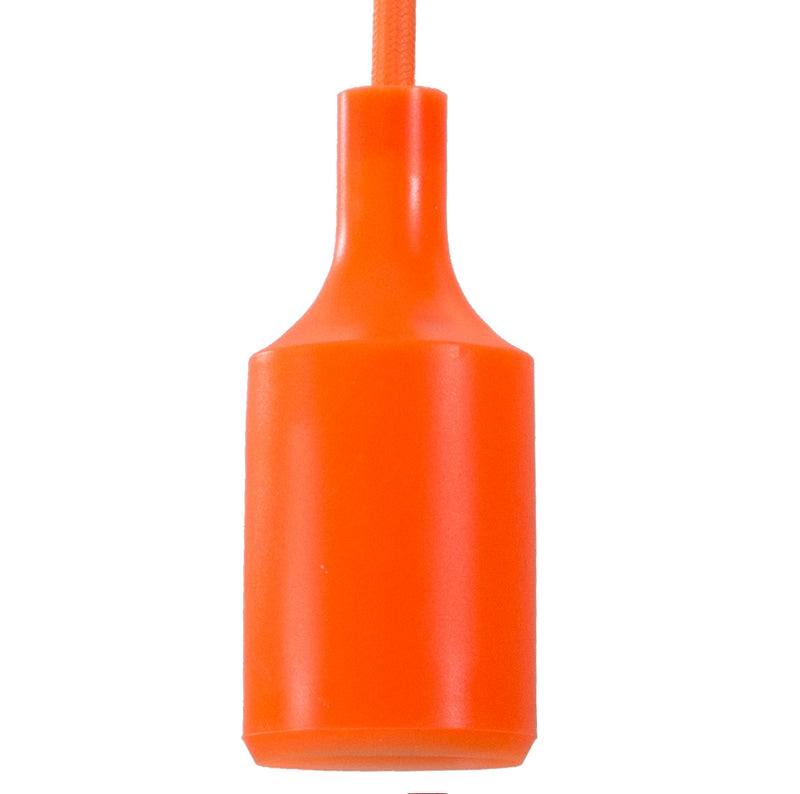 Pendente soquete em silicone E27-Laranja ST507