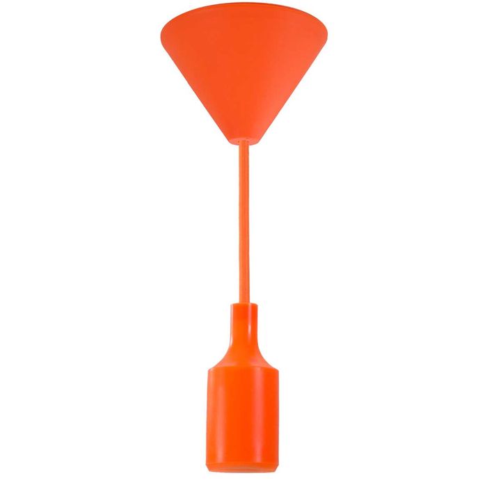 Pendente soquete em silicone E27-Laranja ST507