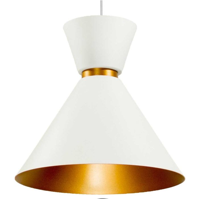 Pendente Lustre Berlin Branco 23cm em Alumínio para Balcão, Mesa ou Área Gourmet 4051 St736