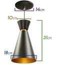 Pendente Lustre Pequim Cone 31 cm em Alumínio para Balcão, Mesa e Área Gourmet 4054 St436