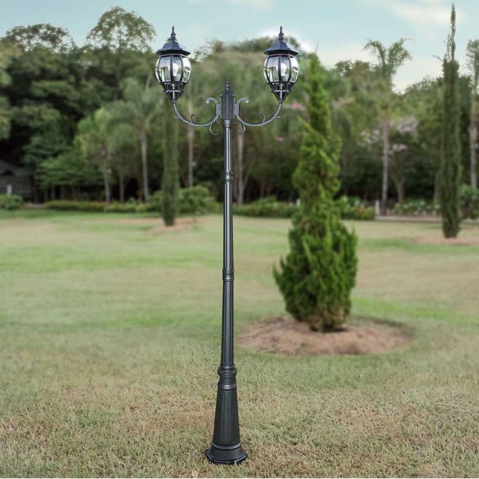 Poste Jardim  Colonial duas Cúpulas para lâmpadas E27 PC201/2-M ST757