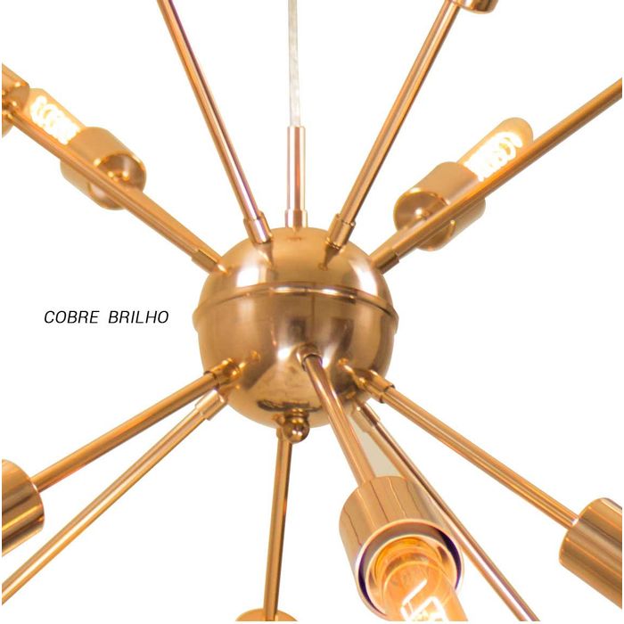 Pendente Sputnik Atom para 12 lâmpadas e27 Cobre brilho PD-4965/12-CB St598
