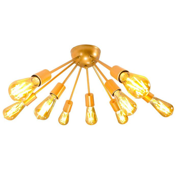 Plafon Atom Sputnik Cobre Fosco P/ 9 Lâmpadas PLF4964-CF St698