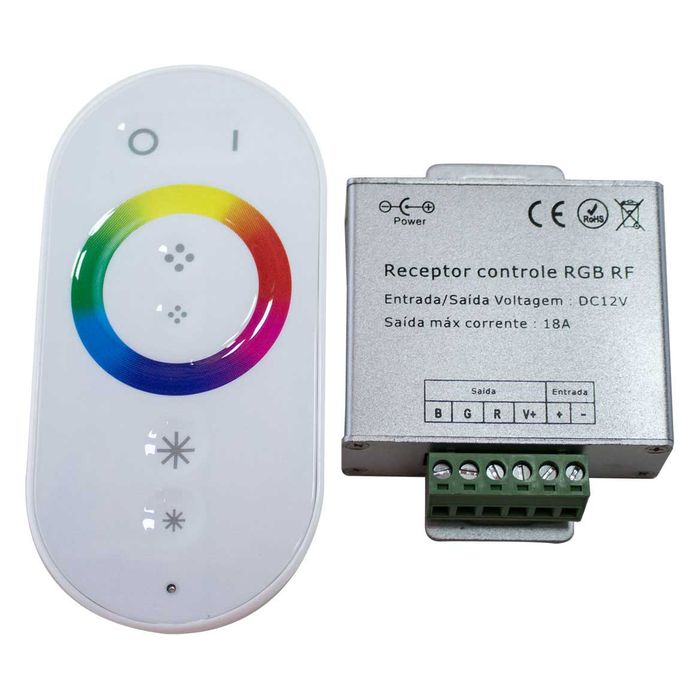 Controle remoto RF radio touch p/ fita de LED ou lâmpadas RGB piscina AC31101