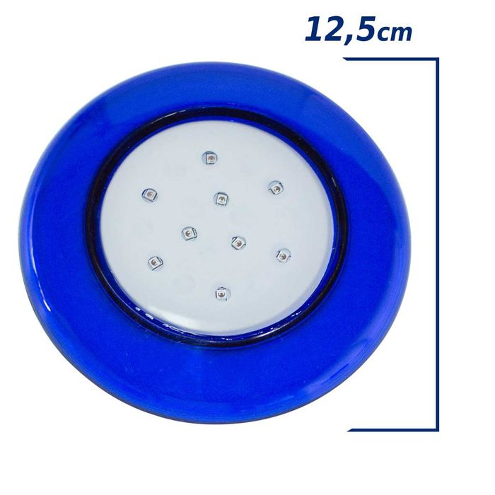 Luminária Piscina LED RGB 9W Ø125mm Azul 50025 St777