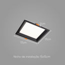 Painel LED 18W Embutir Recuado Low Frame Preto DLD018NB DLD018QB Bella ST2171-Bella Iluminação-Starlumen