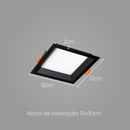 Painel LED Embutir Recuado 12W Low Frame Preto DLD012QB DLD012NB Bella ST2172-Bella Iluminação-Starlumen