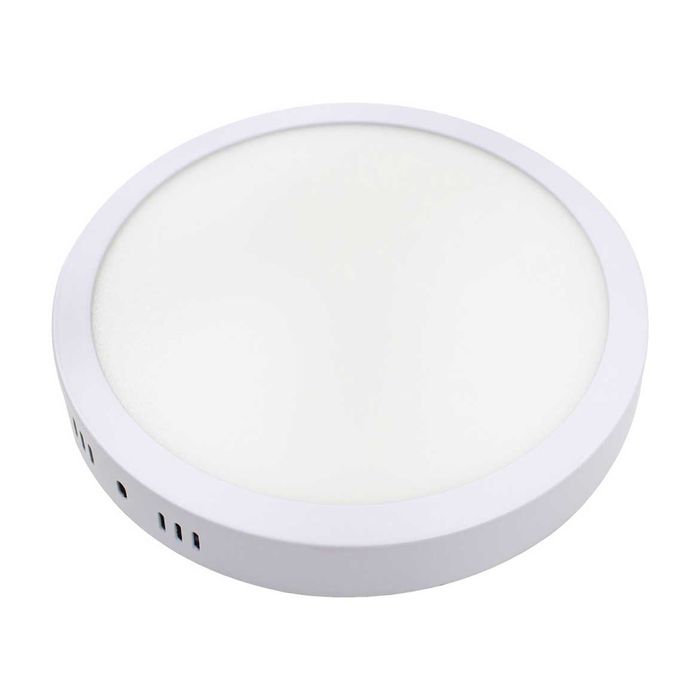 Painel Plafon LED 18W Luminária Sobrepor Redondo ST543-Starlumen-Branco Frio - 6500K-Bivolt-