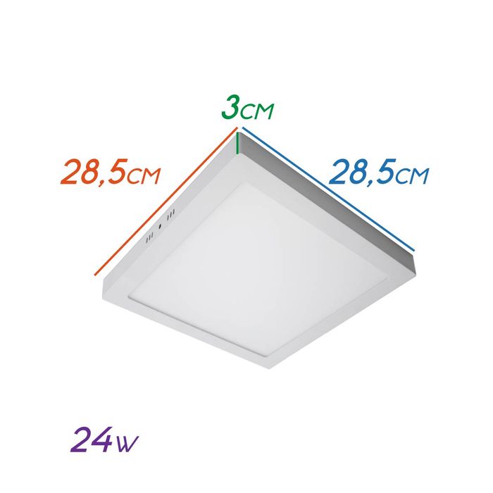 Painel Plafon LED 24W Sobrepor Quadrado Branco Quente 3000K ST1873-Starlumen-