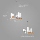 Pendente Akemi Ouro Fosco VL001-MG 5 Cúpulas Vidro para G9 Starlux ST2551-Starlux-Starlumen