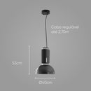 Pendente Amana Preto Fosco e Smoky ZR110 40x53cm LED 9W 3000k Starlux ST2587-Starlux-Starlumen