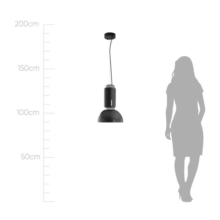 Pendente Amana Preto Fosco e Smoky ZR110 40x53cm LED 9W 3000k Starlux ST2587