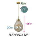 Pendente Amora Conhaque 30x48cm para E27 ZR160-30CO Starlux ST2525-Starlux-Starlumen