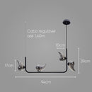 Pendente Angel Preto Fosco e Smoky LT009-SKY Preto Smoky para 4x G9 Starlux ST2611-Starlux-Starlumen