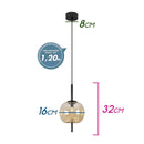 Pendente Apple Preto Fosco e Ambar Vidro 16x22cm para G9 Starlux PS-31098-BA ST1710-Starlux-Starlumen