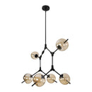 Pendente Apple Preto Fosco e Ambar para 6x G9 Globo Vidro Starlux PL-31098-BA ST1784-Starlux-Starlumen