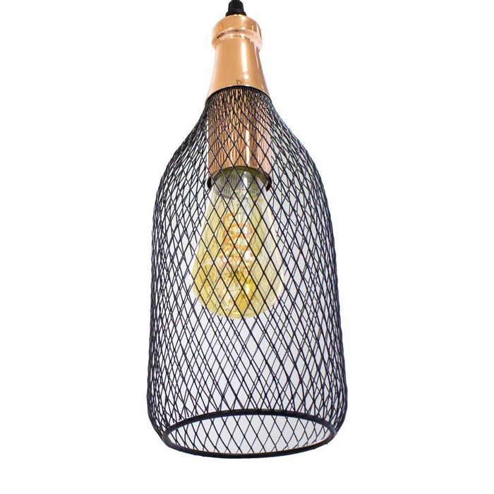 Pendente Aramado Copper Garrafa Bella Iluminação Xn004 St1295-Bella Iluminação-Starlumen