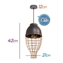 Pendente Aramado Vertical Cobre e Cinza Fosco PD1109 St1502-Newline-Starlumen