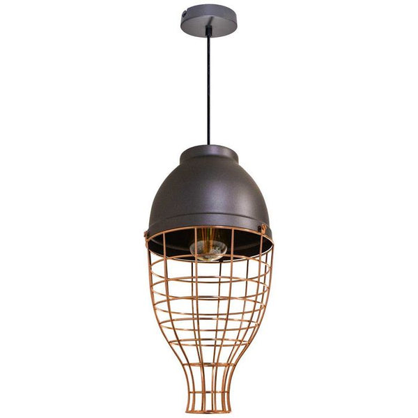 Pendente Aramado Vertical Cobre e Cinza Fosco PD1109 St1502-Newline-Starlumen