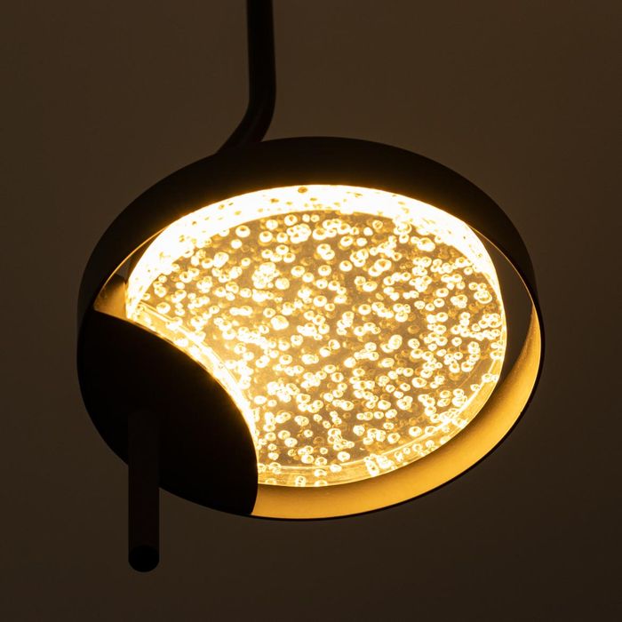 Pendente Arandela Emma LT012-BK Preto Fosco e Transparente LED 4W 2700k Starlux ST2573