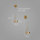 Pendente Arandela Emma Ouro Fosco e Transparente LT012-MG LED 4W 2700K Starlux ST2573-Starlux-Starlumen