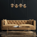 Pendente Artemis Ouro Fosco e Ambar Vidro VL002-AB 93cm para 8 G9 Starlux ST2541-Starlux-Starlumen