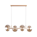 Pendente Artemis Ouro Fosco e Ambar Vidro VL002-AB 93cm para 8 G9 Starlux ST2541-Starlux-Starlumen