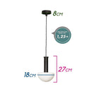 Pendente Artemis Preto Cupula de Vidro para G9 VL005-BK Starlux ST2536-Starlux-Starlumen