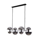 Pendente Artemis Preto Fosco e Smoky Vidro VL002-SKY 93cm para 8 G9 Starlux ST2541-Starlux-Starlumen