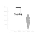 Pendente Artemis Preto Fosco e Smoky Vidro VL002-SKY 93cm para 8 G9 Starlux ST2541-Starlux-Starlumen