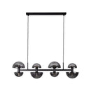 Pendente Artemis Preto Fosco e Smoky Vidro VL002-SKY 93cm para 8 G9 Starlux ST2541-Starlux-Starlumen