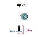 Pendente Artemis Preto e Vidro Branco VL004-BK Starlux ST2520-Starlux-Starlumen