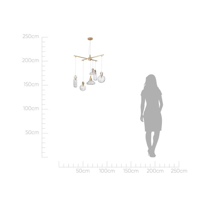 Pendente Babel Ouro Fosco Cúpula Vidro Transparente para G9 LT008-CL Starlux ST2558-Starlux-Starlumen