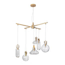 Pendente Babel Ouro Fosco Cúpula Vidro Transparente para G9 LT008-CL Starlux ST2558-Starlux-Starlumen