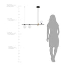 Pendente Bambu Preto e Dourado Globo Vidro P/ 3x LED G9 HL017SW Bella ST2707-Bella Iluminação-Starlumen