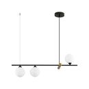 Pendente Bambu Preto e Dourado Globo Vidro P/ 3x LED G9 HL017SW Bella ST2707-Bella Iluminação-Starlumen