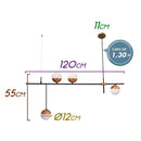 Pendente Bille Cobre 4 Globos de Vidro para G9 16575/4 PT/CB ST1610-Usina Design-Starlumen